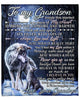 Personalized Blanket To My Grandson From Grandma Inside This Blanket Is A Piece Of My Heart Old Wolf And Baby Printed