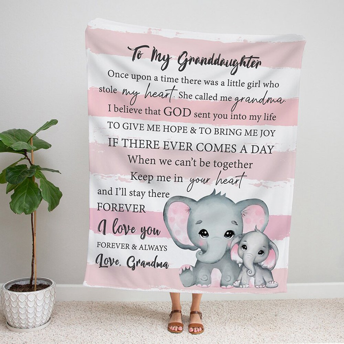 Personalized To My Granddaughter Blanket From Grandma Once Upon A Time There Was A Little Girl Cute Elegant Printed