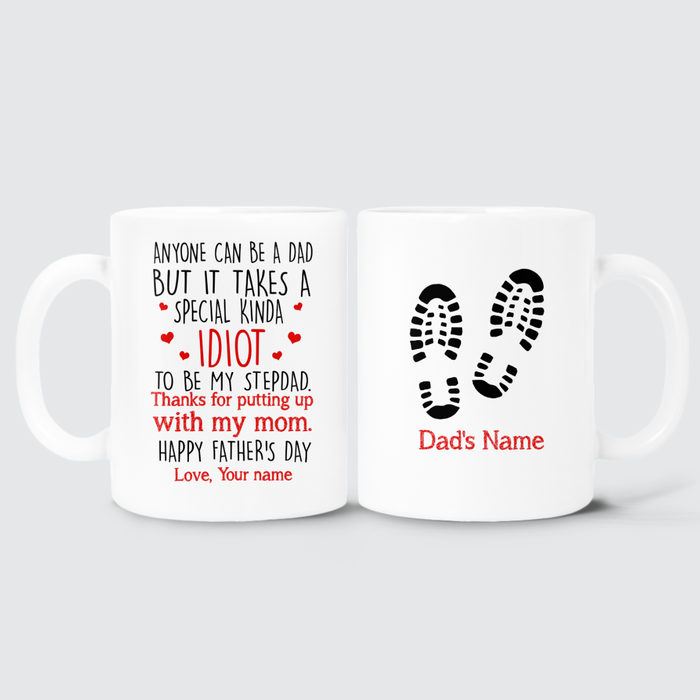 Personalized Ceramic Coffee Mug For Bonus Dad It Takes A Special Kinda Idiot Funny Custom Kids Name 11 15oz Cup