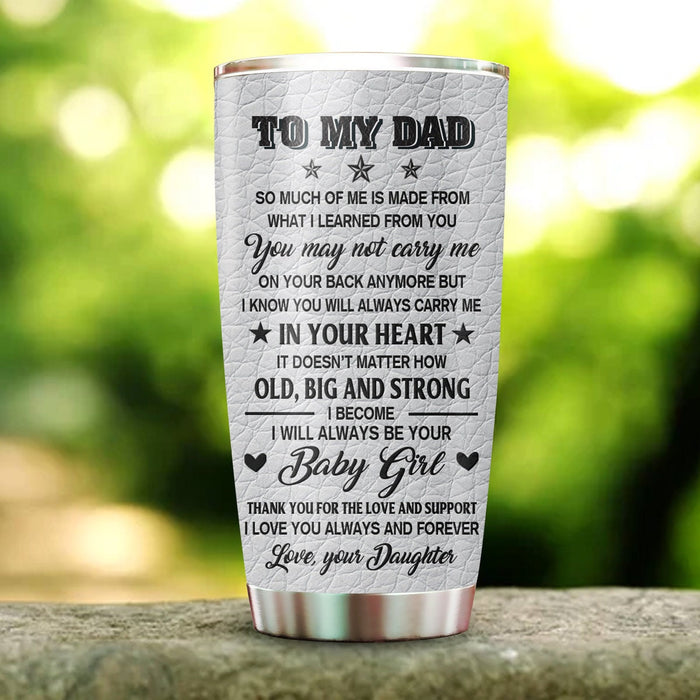 Personalized To My Dad Tumbler From Children Vintage Lion Thank You For The Love & Support Custom Name 20oz Cup Gifts