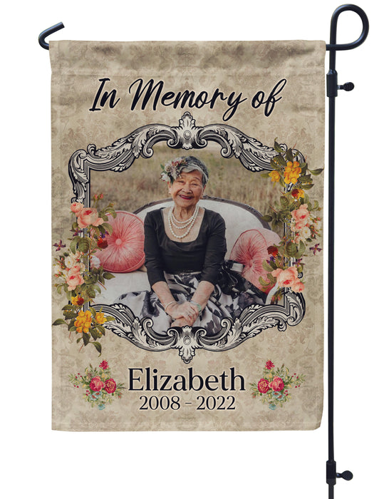 Personalized Memorial Gifts Flag For Family In Heaven Vintage In Memorial Of Nana Custom Name Photo Cemetery Decoration