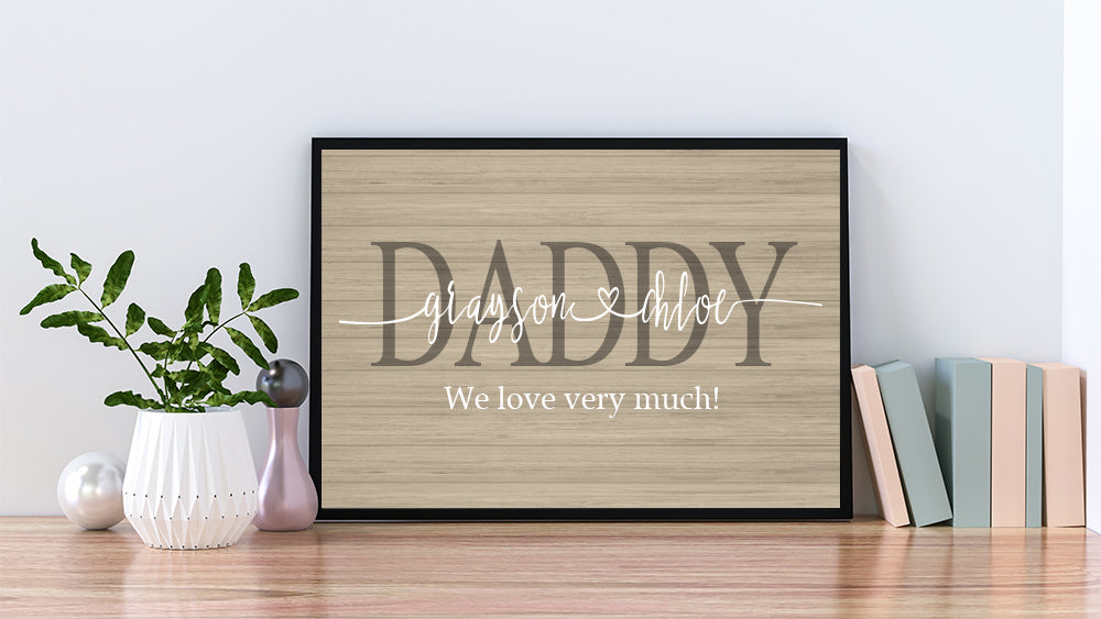 Personalized Canvas Custom Name Kids Gifts For Daddy We Love Very Much Father's Day Canvas