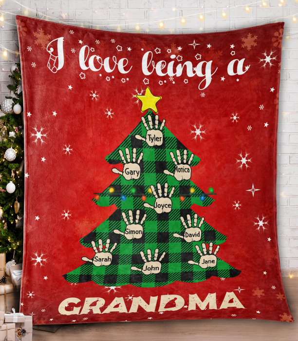 Personalized To My Grandmother Blanket From Grankids I Love Being A Nana Snowflakes Tree Custom Name Gifts For Christmas