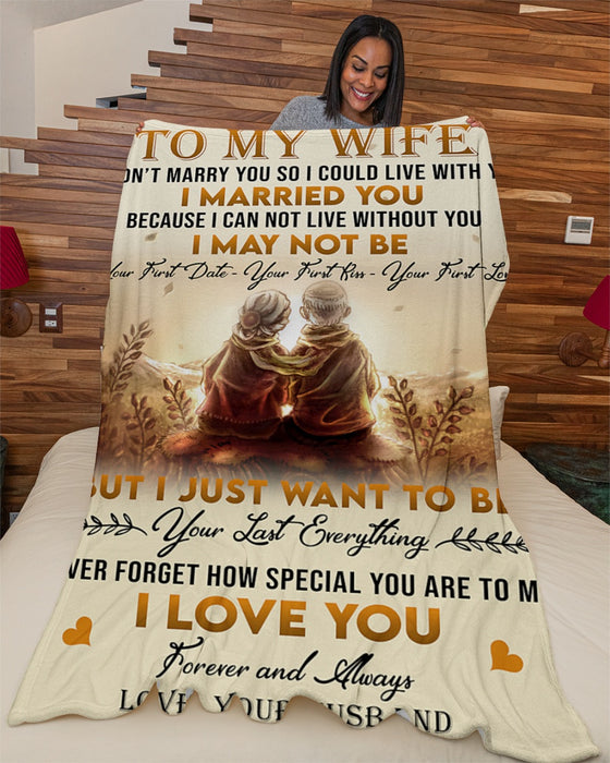 Personalized Blanket To My Wife From Husband So I Could Live With You Old Couple Under The Sunset Custom Name