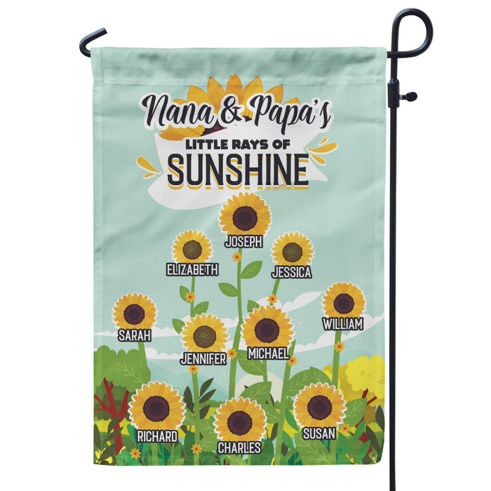 Personalized Garden Flag For Grandma Sunflowers Little Rays Sunshine Custom Grandkids Name Welcome Flag Birthday Gifts