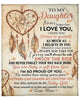 Personalized To My Daughter From Mom Dream Catcher Vintage Fleece Blanket You Will Always Be My Baby Girl Custom Name