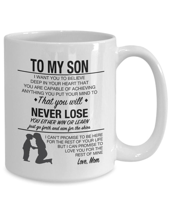 Personalized To My Son Coffee Mug From Mom Just Go Forth And Aim For The Skies Custom Name White Cup Christmas Gifts