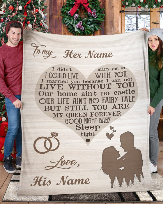 Personalized To My Girlfriend Blanket Gifts From Boyfriend Heart Wordart Rings Couple Romantic Custom Name For Christmas