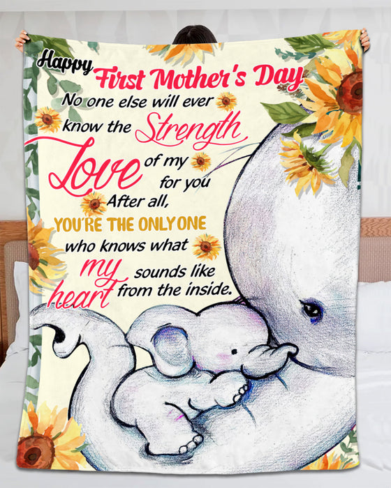 Personalized To My Mom Blanket From Baby Blanket For New Mom Happy Fist Mother'S Day Cute Elephant & Flower Printed