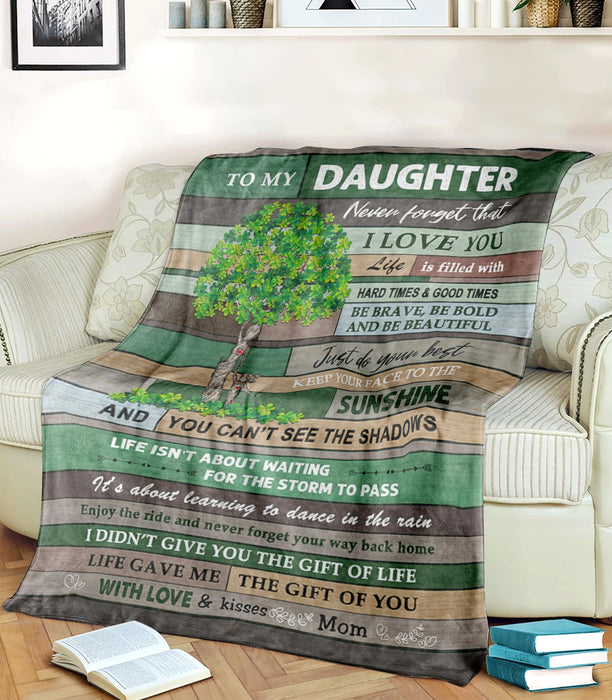 Personalized To My Daughter Blanket From Mom Never Forget That I Love You Shamrock Tree Printed St Patrick'S Day Blanket