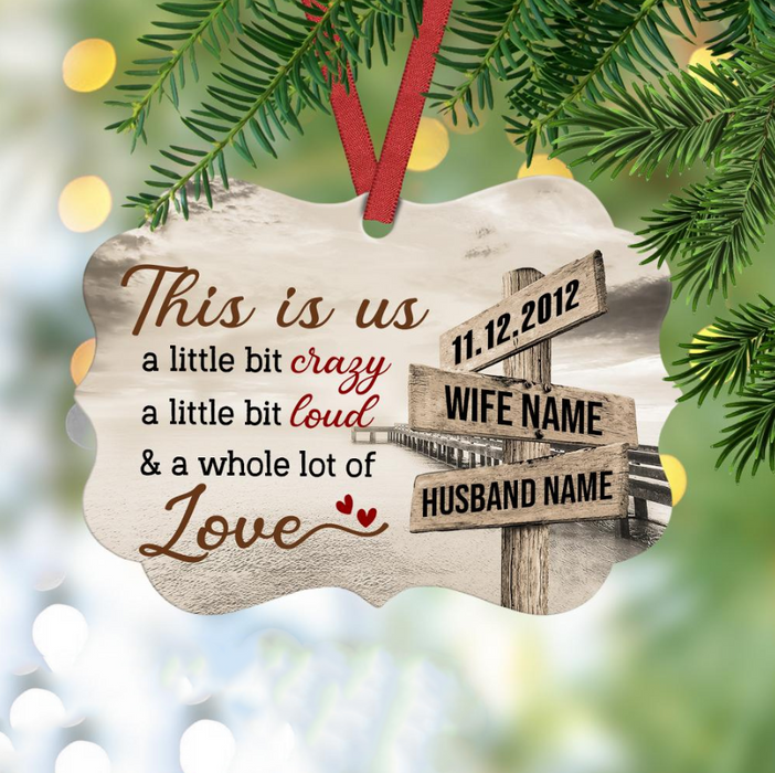 Personalized Ornament Gifts For Couples A Little Bit Loud Street Signs Rustic Custom Name Tree Hanging On Anniversary