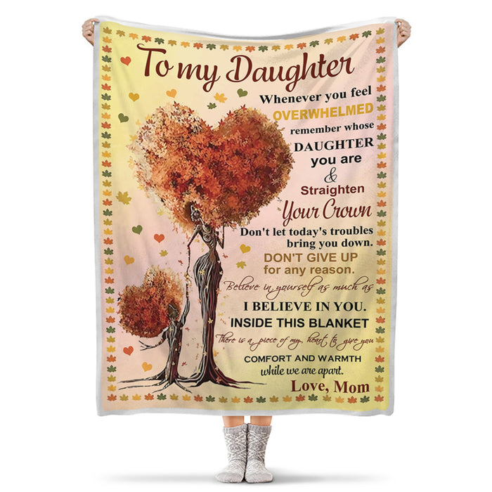 Personalized To My Daughter Blanket From Mom Believe In Yourself As Much As I Believe In You Woman & Baby Tree Printed