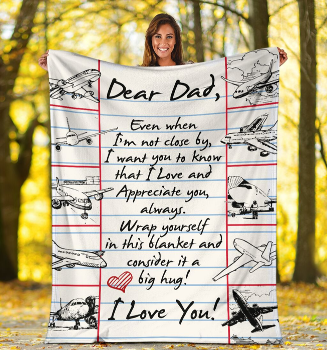 Personalized To My Daddy Blanket From Son Daughter Pilot Plane Sky Letter Custom Name Gifts For Christmas