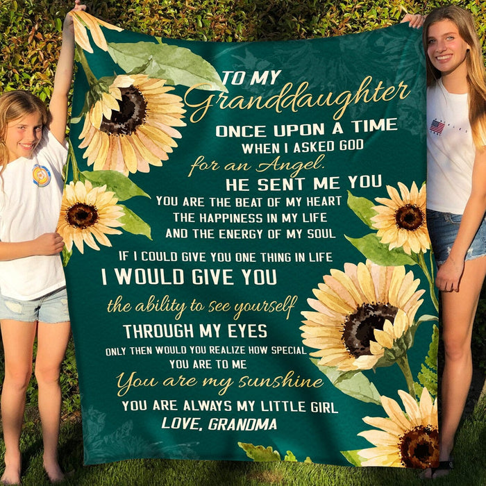 Personalized To My Granddaughter Blanket From Grandma If I Could Give You One Thing In Life Sunflower Printed