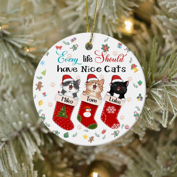 Personalized Ornament For Cat Lovers Every Life Should Have Nice Stockings Custom Name Tree Hanging Gifts For Christmas
