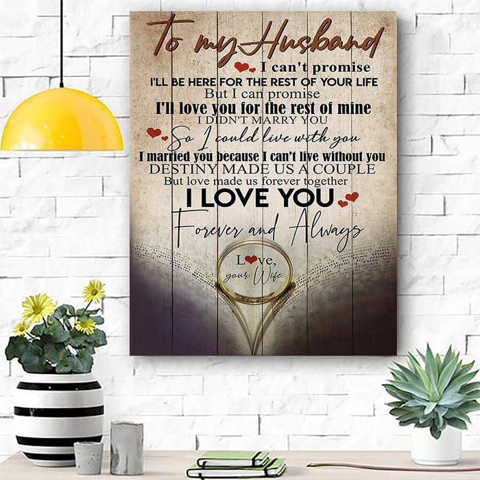 Personalized To My Husband Canvas Wall Art From Wife Vintage Ring Love You For The Rest Of Mine Custom Name Poster