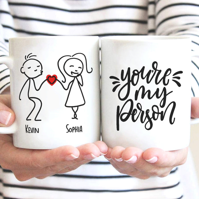 Personalized Romantic Mug For Couple You Are My Person Funny Couple Print Custom Name 11 15oz Ceramic Coffee Cup