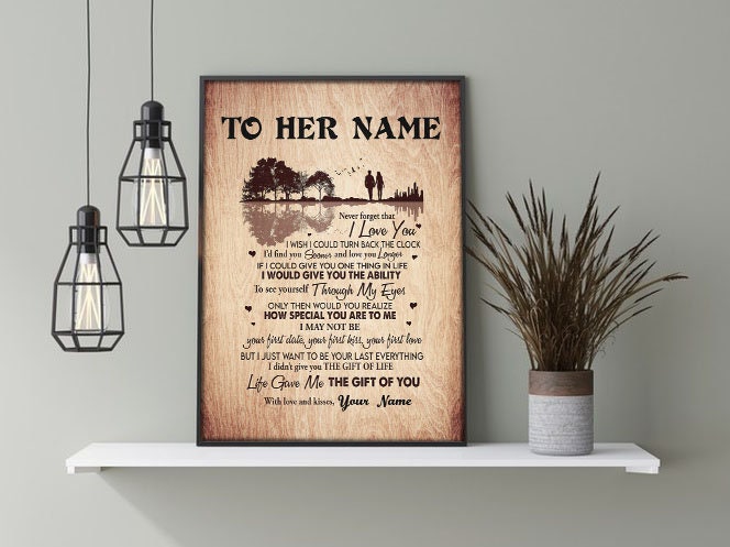 Personalized To My Wife Canvas Wall Art From Husband Vintage Life Gave Me The Gift You Custom Name Poster Prints Gifts