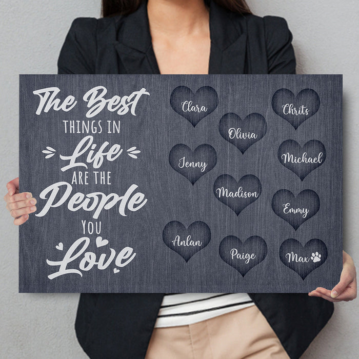 Personalized Canvas Wall Art Gifts For Family The Things In Life People You Love Custom Name Poster Prints Wall Decor