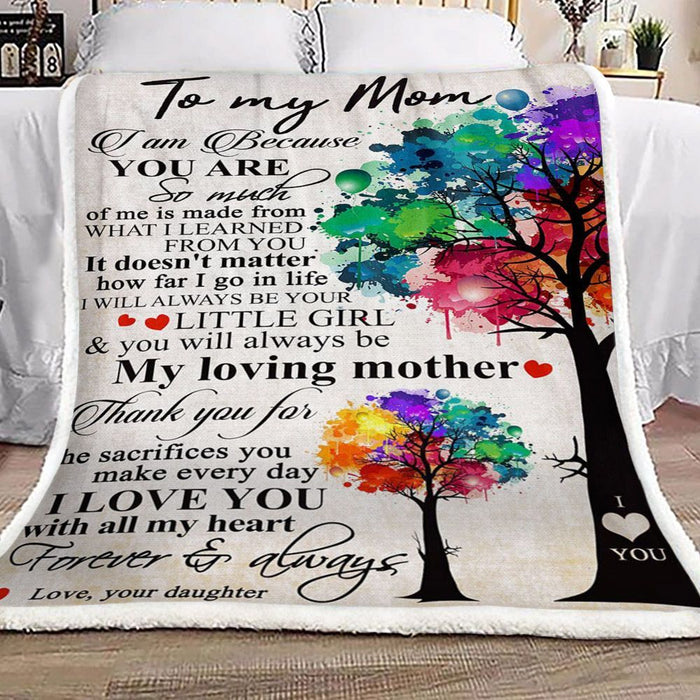 Personalized Fleece Blanket For Mom Print Tree Customized Blanket Gifts For Birthday Christmas Thanksgiving Mother’s Day