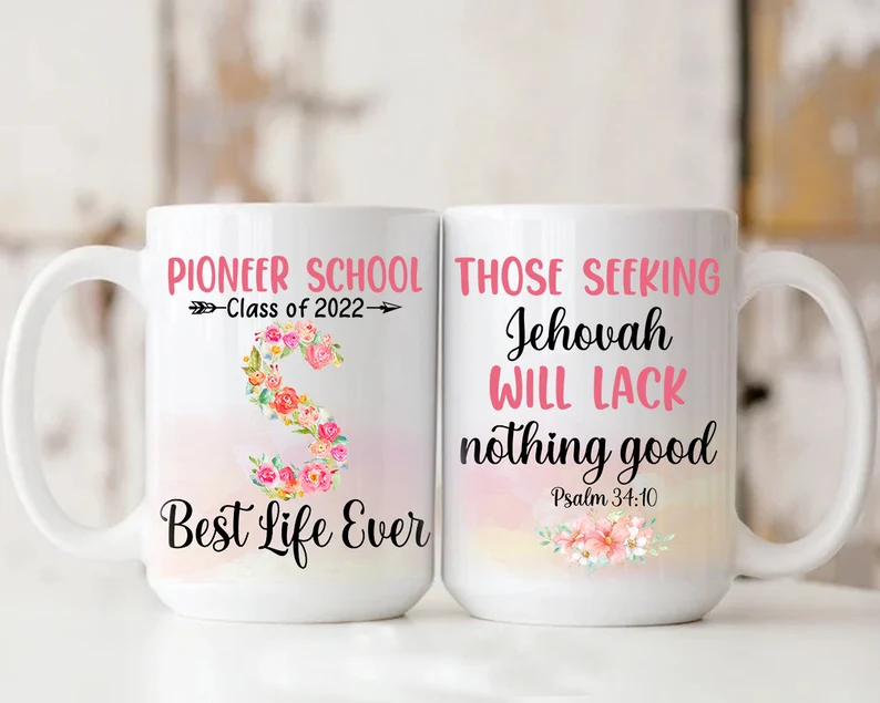 Personalized Coffee Mug For Teacher Pioneer School Class Of 2022 Floral Initial Custom Name Gifts For Back To School