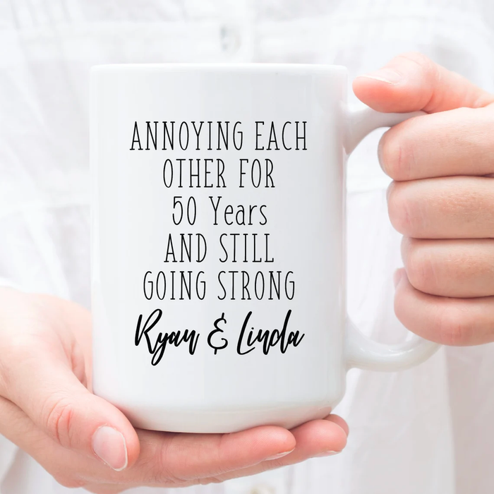 Personalized Ceramic Coffee Mug For Wife Husband Wedding Anniversary Funny Annoying Each Other Custom Name 11 15oz Cup