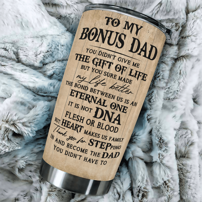 Personalized Tumbler Gifts For Stepdad Thank You For Stepping In And Become The Dad Custom Name Travel Cup For Christmas