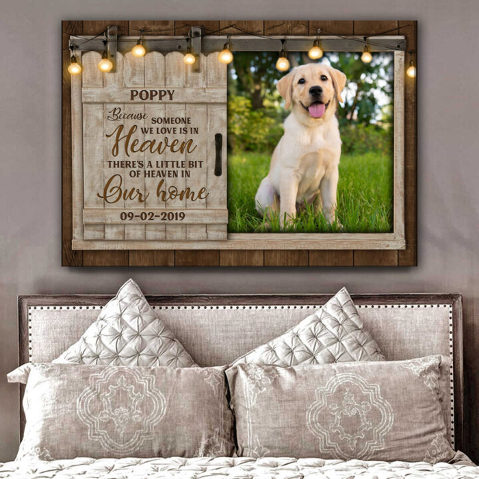 Personalized Memorial Gifts Canvas Wall Art For Loss Of Cat Dog Vintage Someone We Love Is In Heaven Custom Name & Photo