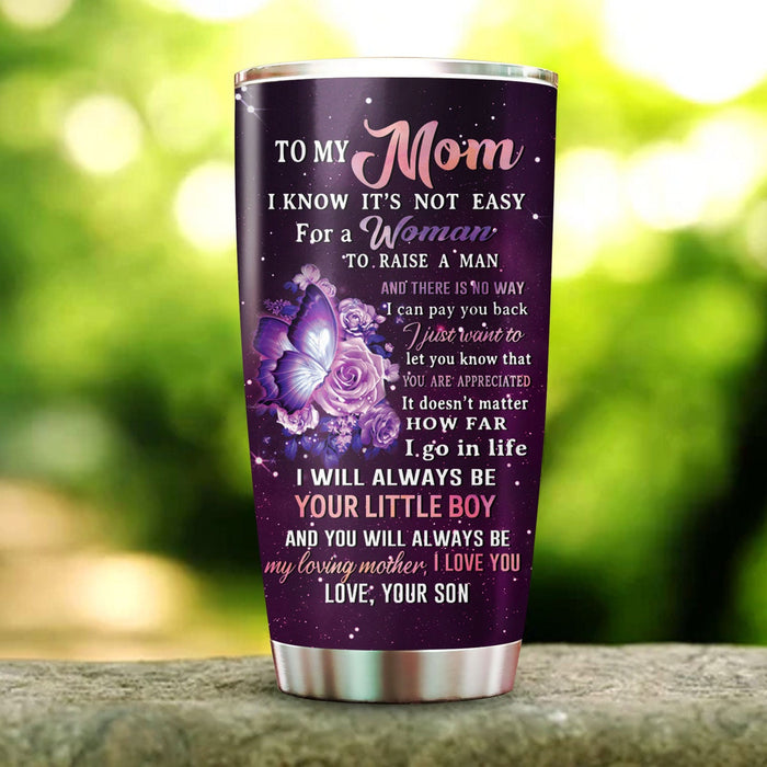 Personalized Tumbler To Mommy Floral Silhouette I Know It's Not Easy Gifts For Mom Custom Name Travel Cup For Birthday