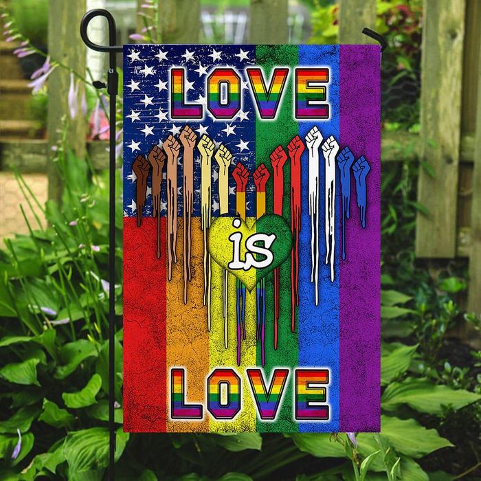 Pride Flag For LGBT Lesbian Gay Lovers Love Is Love Colorful Heart Design Welcome Garden Flag Banners
