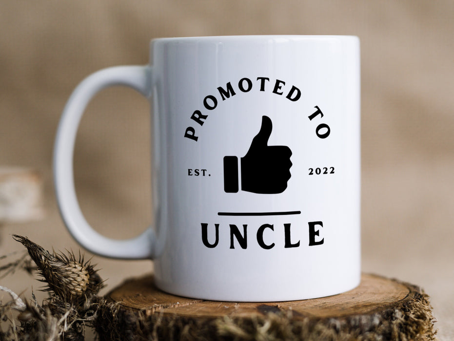 Personalized New Uncle Coffee Mug From Niece Nephew Promoted To Uncle Custom Year White Cup Gifts For Father's Day