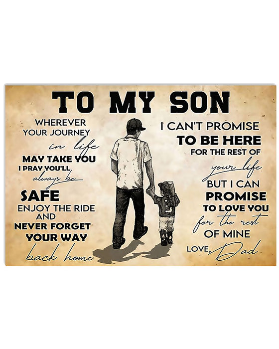 Personalized To My Son Canvas Wall Art Gifts From Dad I Promise To Love You Baseball Lovers Custom Name Poster Prints