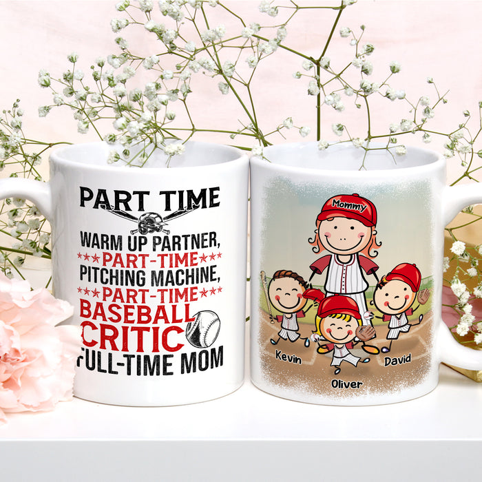 Personalized Ceramic Coffee Mug For Baseball Lovers To Mom Baseball Critic Cute Kid Print Custom Name 11 15oz Cup