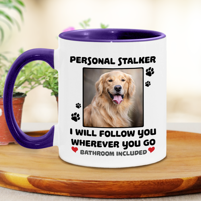 Personalized Coffee Mug Gifts For Dog Lovers I Will Follow Whenever You Go Custom Name Photo Accent Cup For Christmas