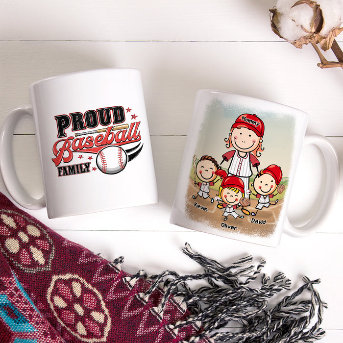 Personalized Ceramic Coffee Mug For Baseball Lovers Proud Baseball Family Cute Kid Print Custom Name 11 15oz Cup