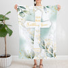 Personalized To My Godchild Blanket From Godparents Baptism Christian Cross Green Leaves Custom Name Gifts For Christmas