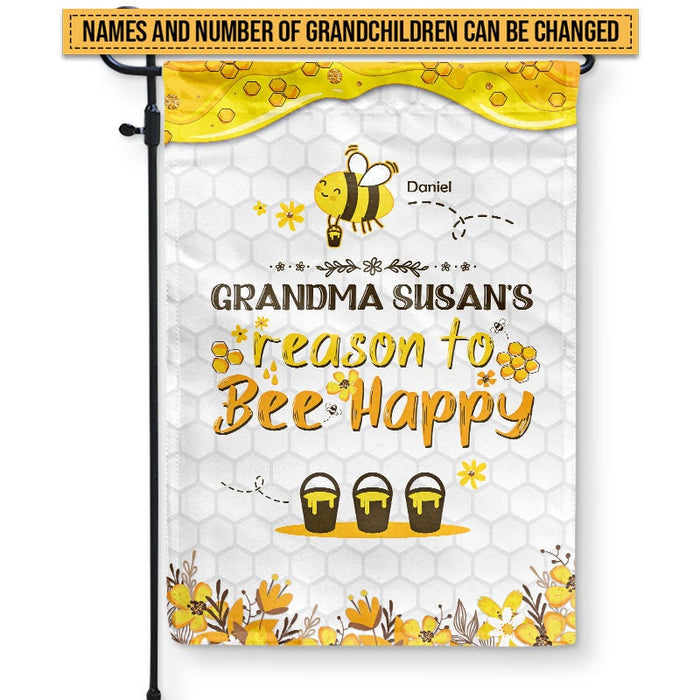 Personalized Garden Flag For Nana Grandma's Garden Reasons To Bee Happy Custom Grandkids Name Welcome Flag Gifts