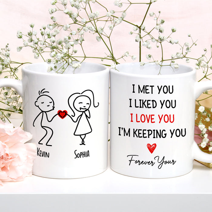 Personalized Romantic Mug For Couple I Love You Cute Funny Couple Print Custom Name 11 15oz Ceramic Coffee Cup