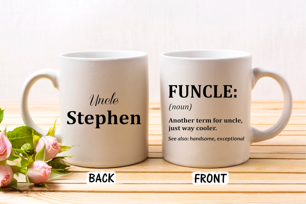 Personalized Funny Ceramic Coffee Mug For Uncle Funcle Definition Custom Name 11 15oz  Father's Day Cup