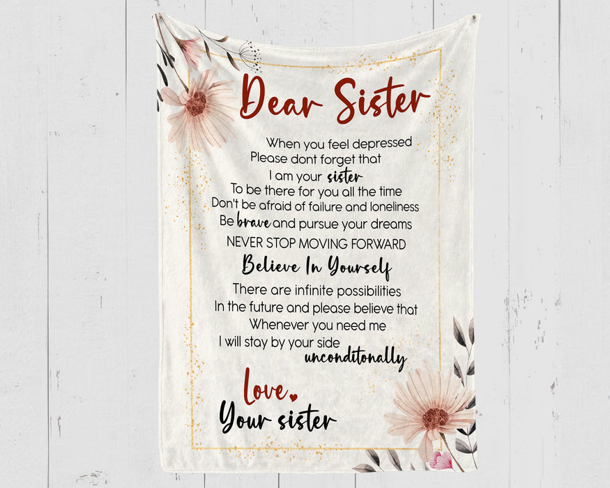 Personalized To My Bestie Sister Blanket From Bff Friend When You Feel Depressed Flower Custom Name Christmas Gifts