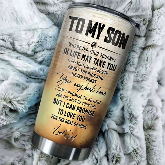 Personalized To My Son Tumbler From Dad Mom Cowboys Never Forget Ways Back Home Custom Name Travel Cup Birthday Gifts