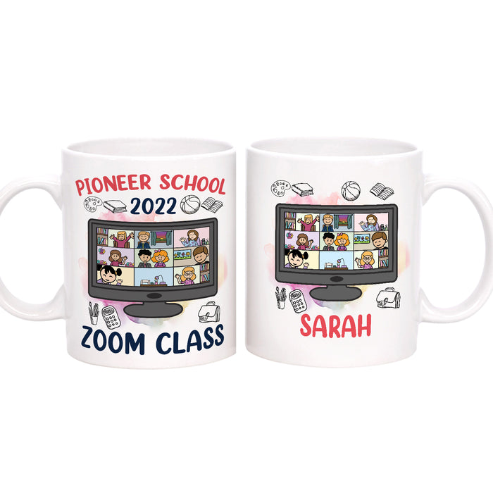 Personalized Back To School Mug Pioneer School Zoom Class Custom Name & Year 11 15oz Ceramic Coffee Cup