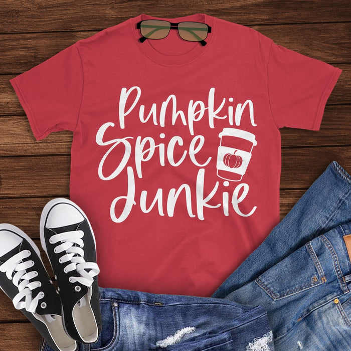 Classic T-Shirt For Kids Pumpkin Spice Junkie Pumpkin Spice Shirt Funny Halloween Shirt Fall Shirt For Son Daughter