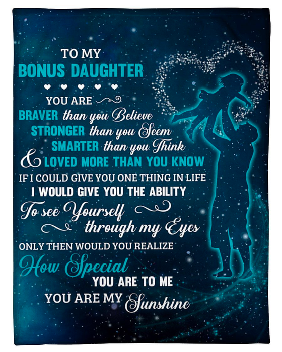 Personalized To My Stepdaughter Blanket From Step Dad You Are Stronger Than You Seem Custom Name Gifts For Christmas