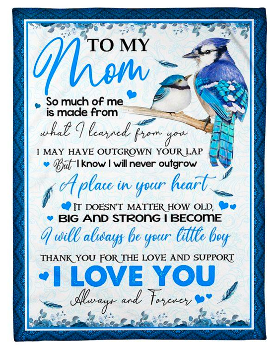 Personalized To My Mom Blanket From Son Daughter It Doesn'T Matter How Old & Strong I Become Old Bird & Baby Printed