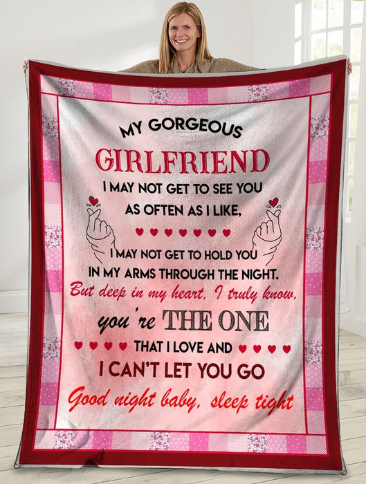 Personalized Pink Fleece Blaket To My Gorgeous Girlfriend From Boyfriend You Are The One Blankets Custom Name