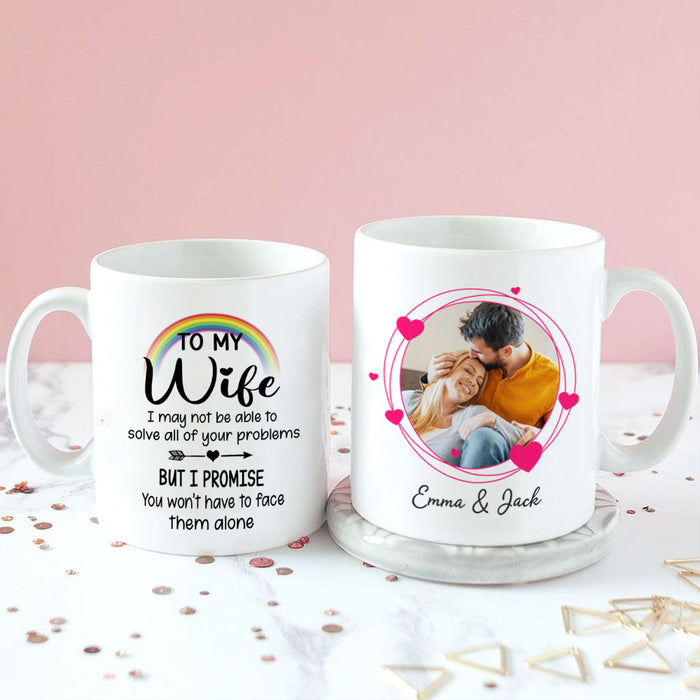Personalized Coffee Mug For Wife From Husband Rainbow Not Solve All Your Problems Custom Name White Cup Birthday Gifts