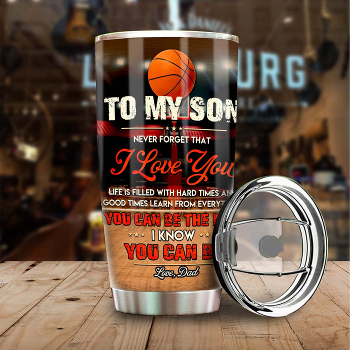 Personalized To My Son Tumbler From Mom Dad Baseball You Can Be The Man Custom Name Travel Cup Gifts For Birthday