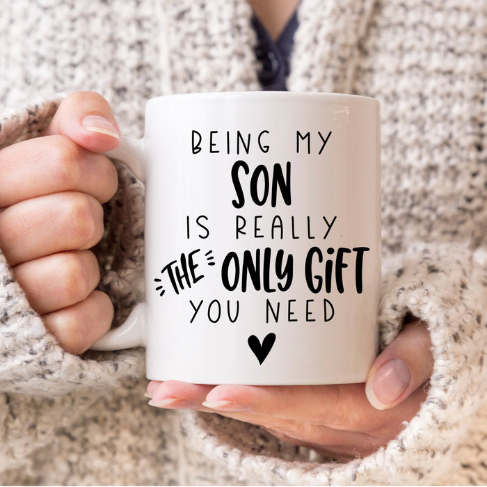 To My Son Coffee Mug From Mom Dad Being My Son Is Really The Only Gifts You Need White Cup Gifts For Christmas Gifts