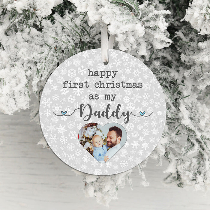 Personalized Ornament For New Dad Xmas Meaningful Quotes Snowflakes Custom Name Photo Tree Hanging Gifts For First Xmas